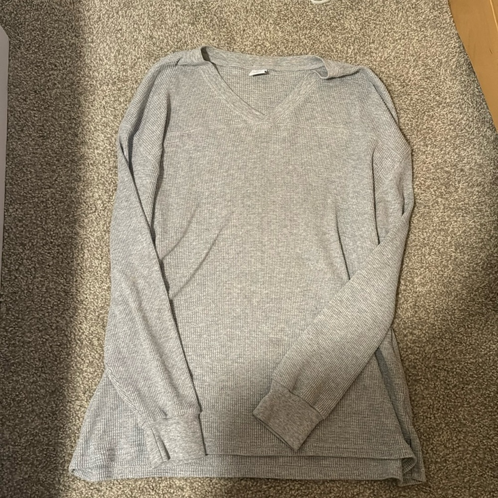 Aritzia TNA Waffle Knit Oversized Long Sleeve